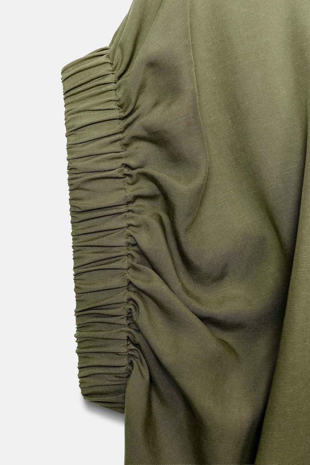CAMISA MANGA DRAPEADA / Khaki claro - Zara фото 8