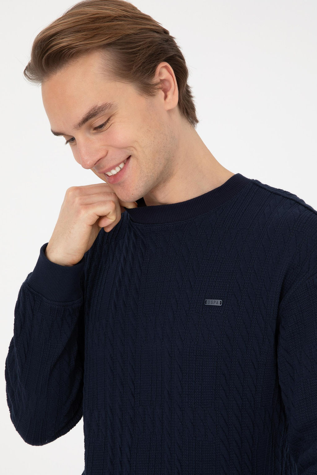 Erkek Comfort Fit Bisiklet Yaka Lacivert Sweatshirt