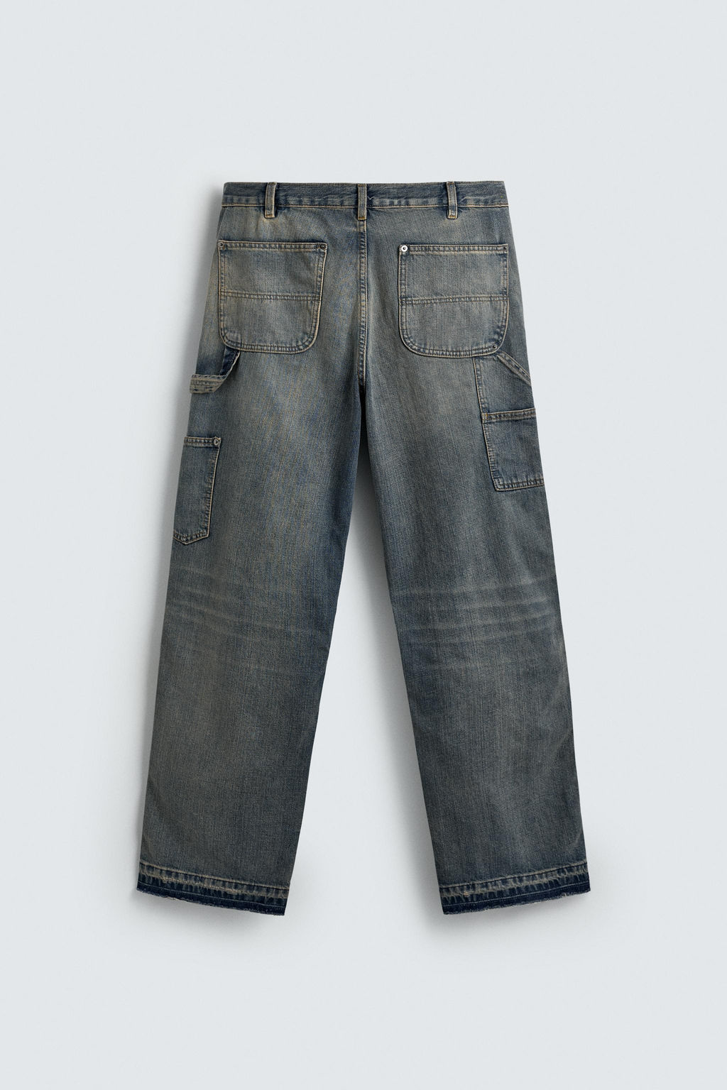 JEANS BOLSILLO CARPINTERO LAVADO / Azul / Verde - Zara фото 8