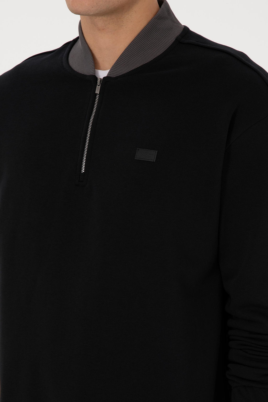 Erkek Comfort Fit Yar_m Fermuarl_ Siyah Sweatshirt - U.s. polo assn фото 7