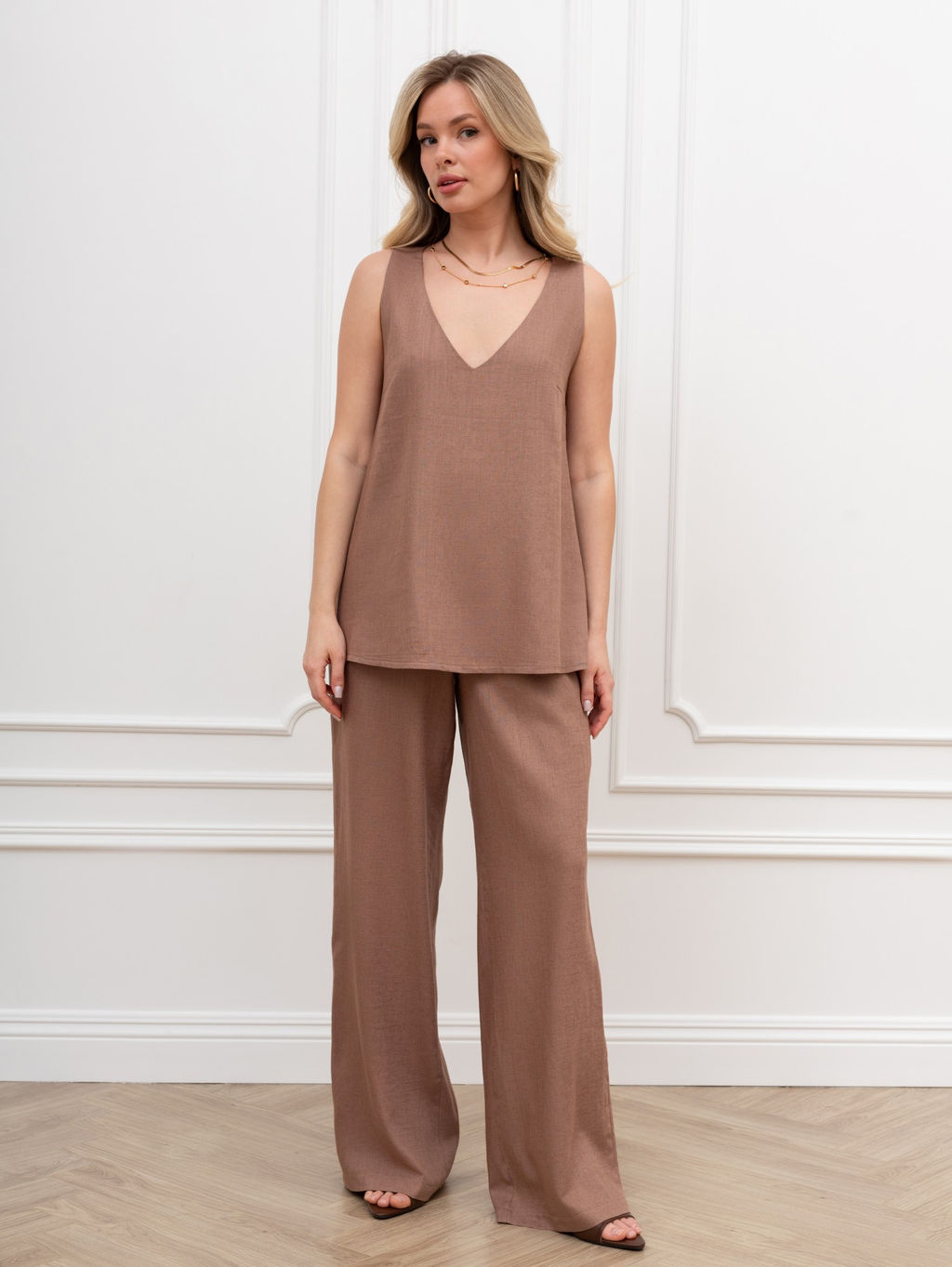 Блузка (топ) Сибелла-4 из вискозы со льном - Виотекс фото 20