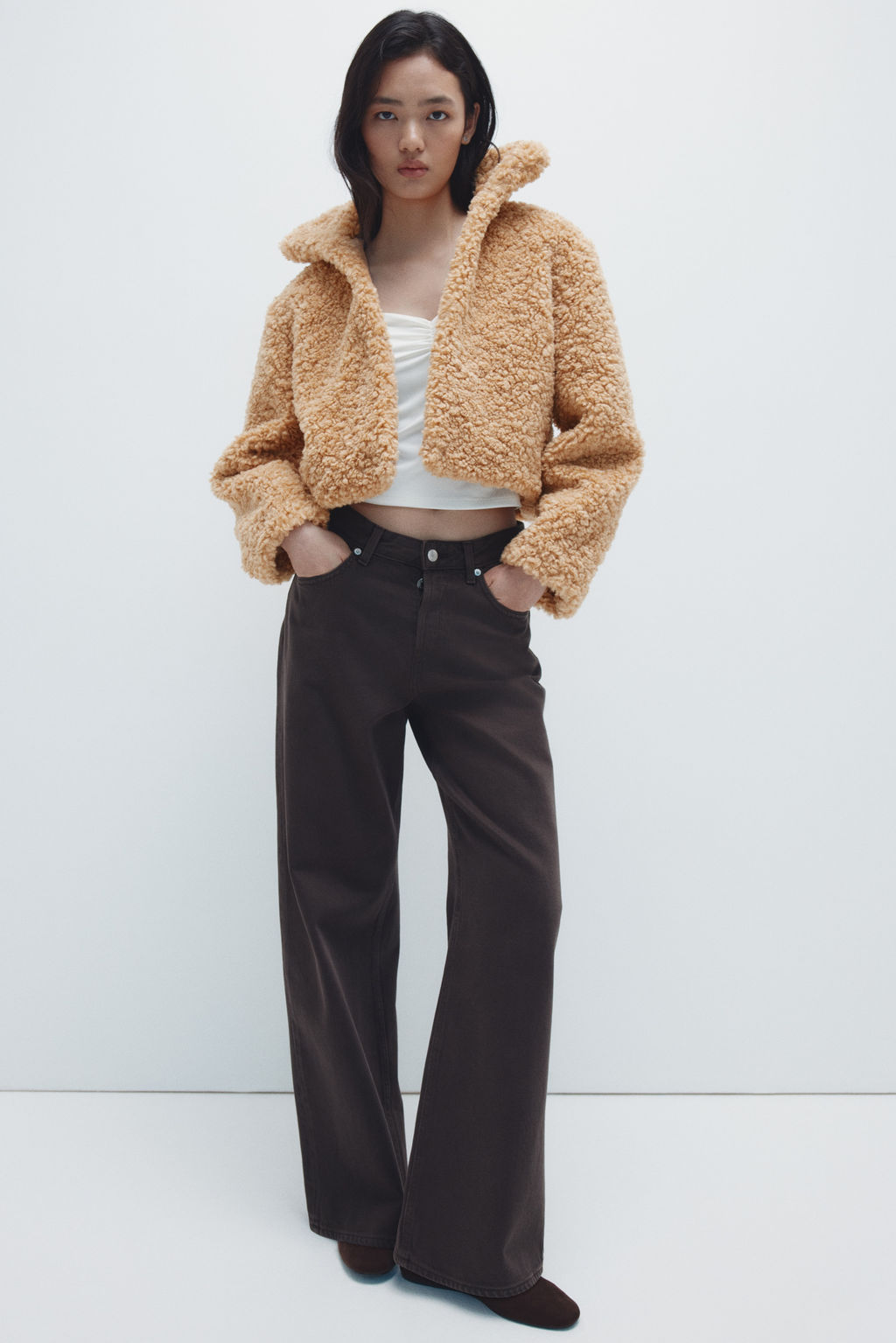 Chaqueta cropped de borreguito - H&m фото 4