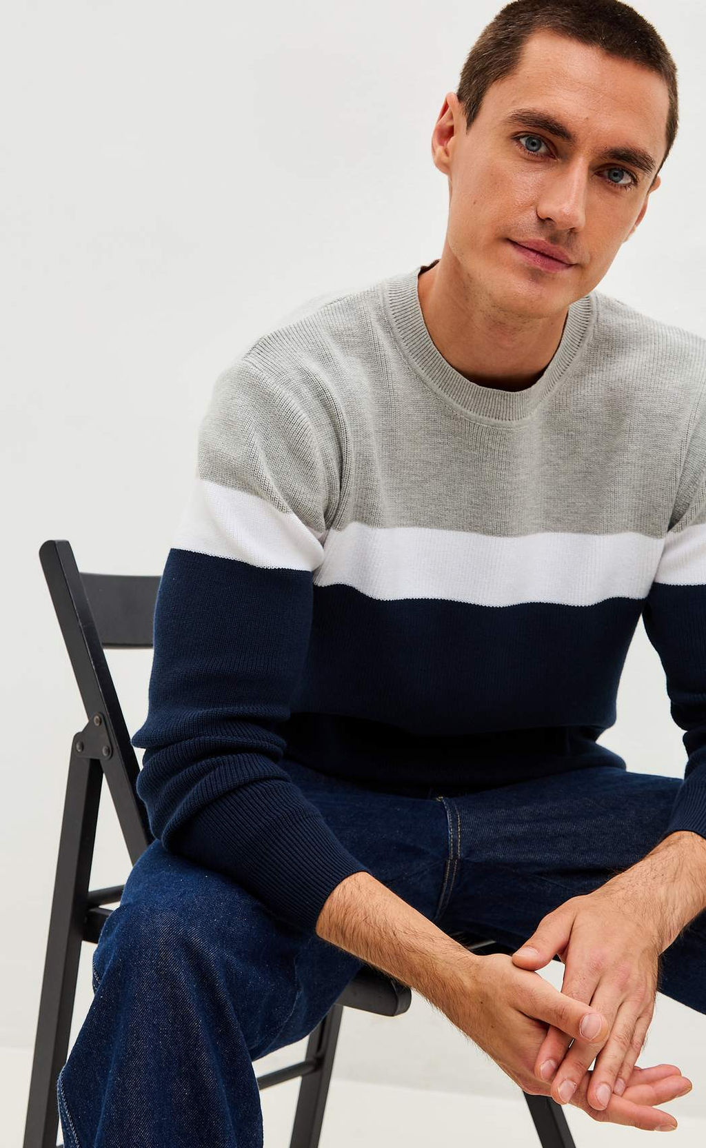 Свитер P521-1568 d.blue