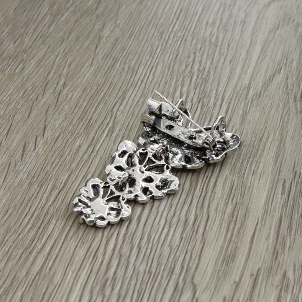 Брошь-подвеска "Бабочки" со вставкой из гелиотиса