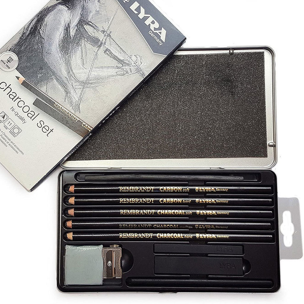 LYRA Набор художественных карандашей REMBRANDT (для графики) 12 шт. ( в металлической упаковке ) L2051112 уголь