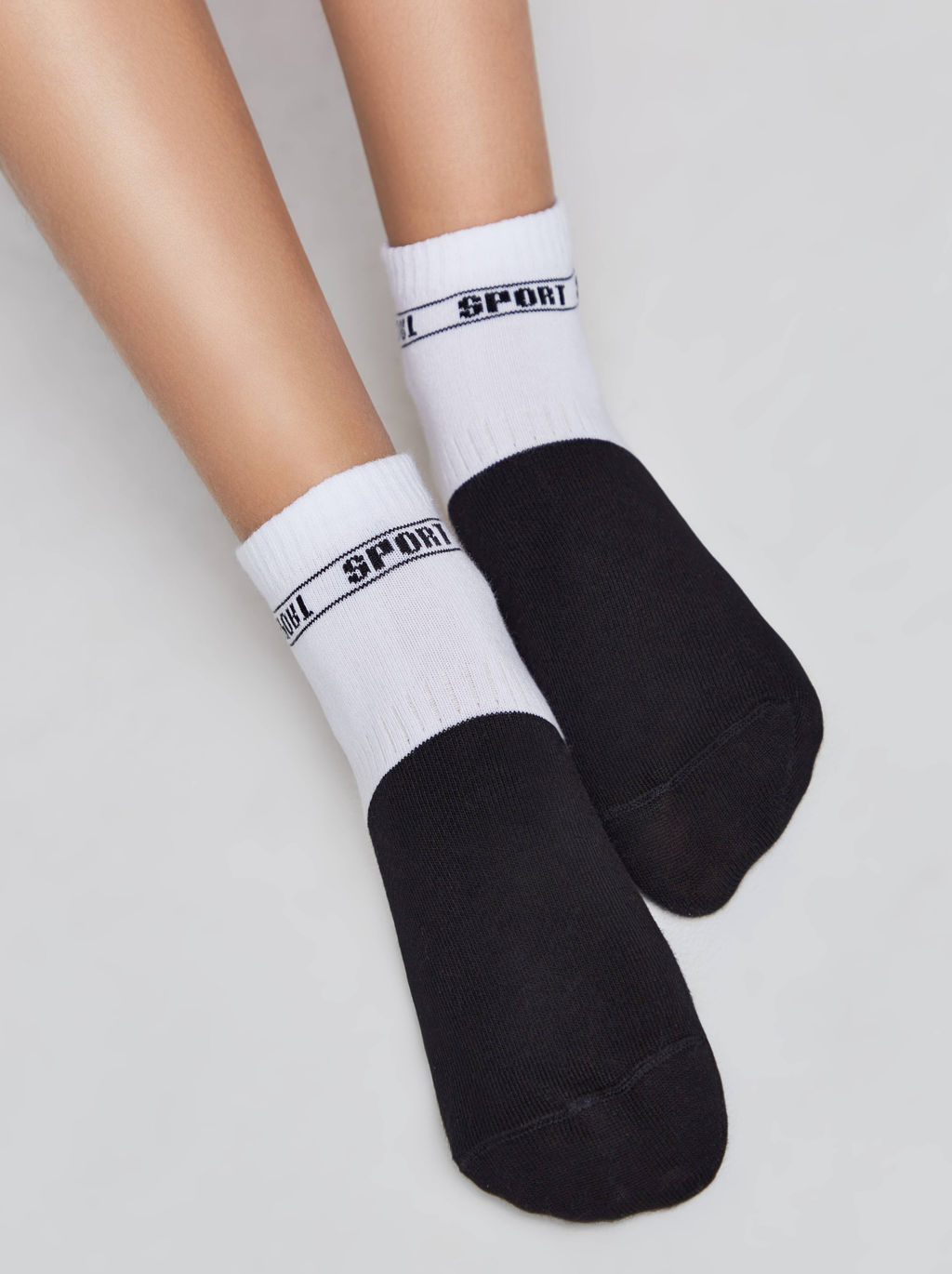 Цена за 2 пары Conte-kids ACTIVE (короткие) белый-черный