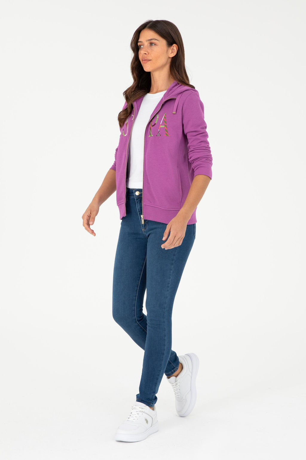U. S. Polo Assn / Женский фиолетовый базовый свитшот - U.s. polo assn фото 4