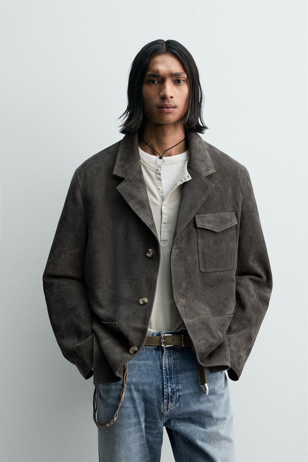 LIMITED EDITION SUEDE LEATHER BLAZER - Zara фото 2