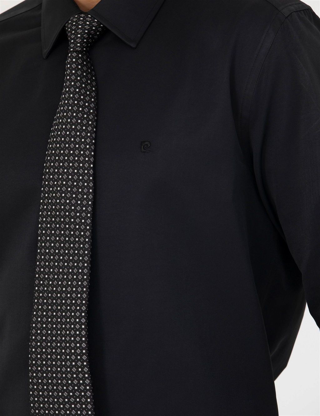 Siyah Slim Fit Uzun Kollu Basic G_mlek