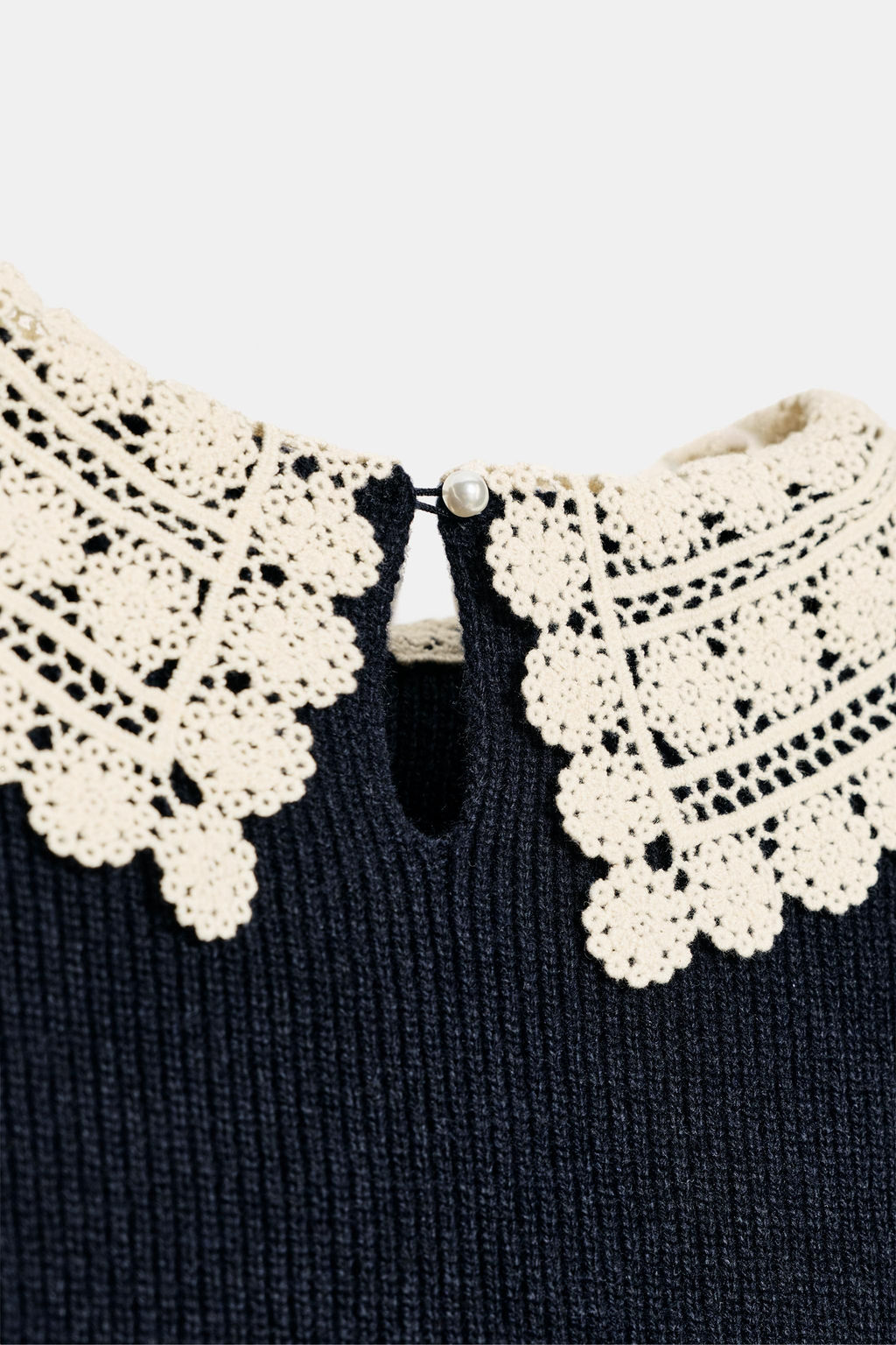 SHORT SLEEVE CROCHET KNIT JUMPER - Zara фото 7