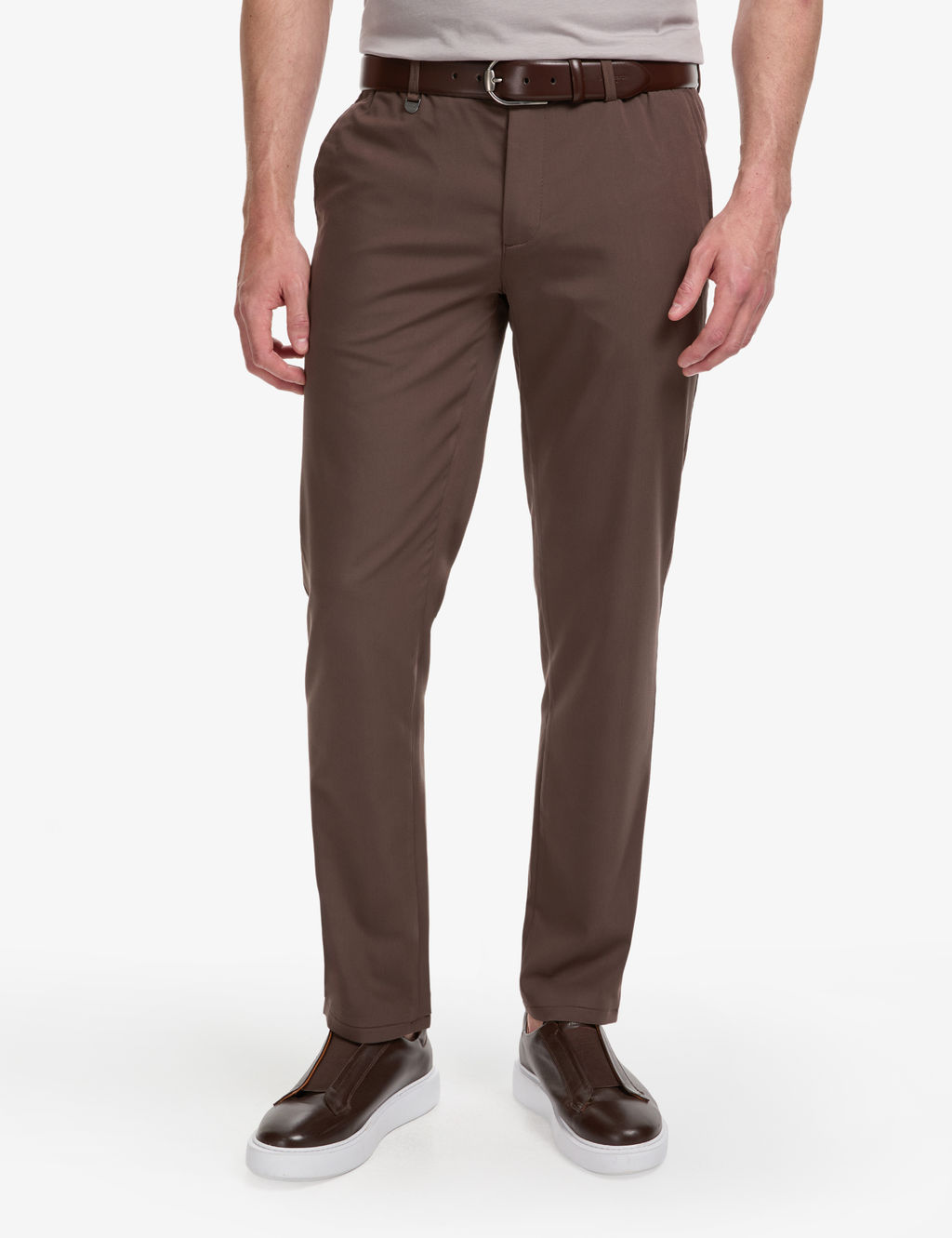 Kahverengi Slim Fit Klasik Jogger Pantolon