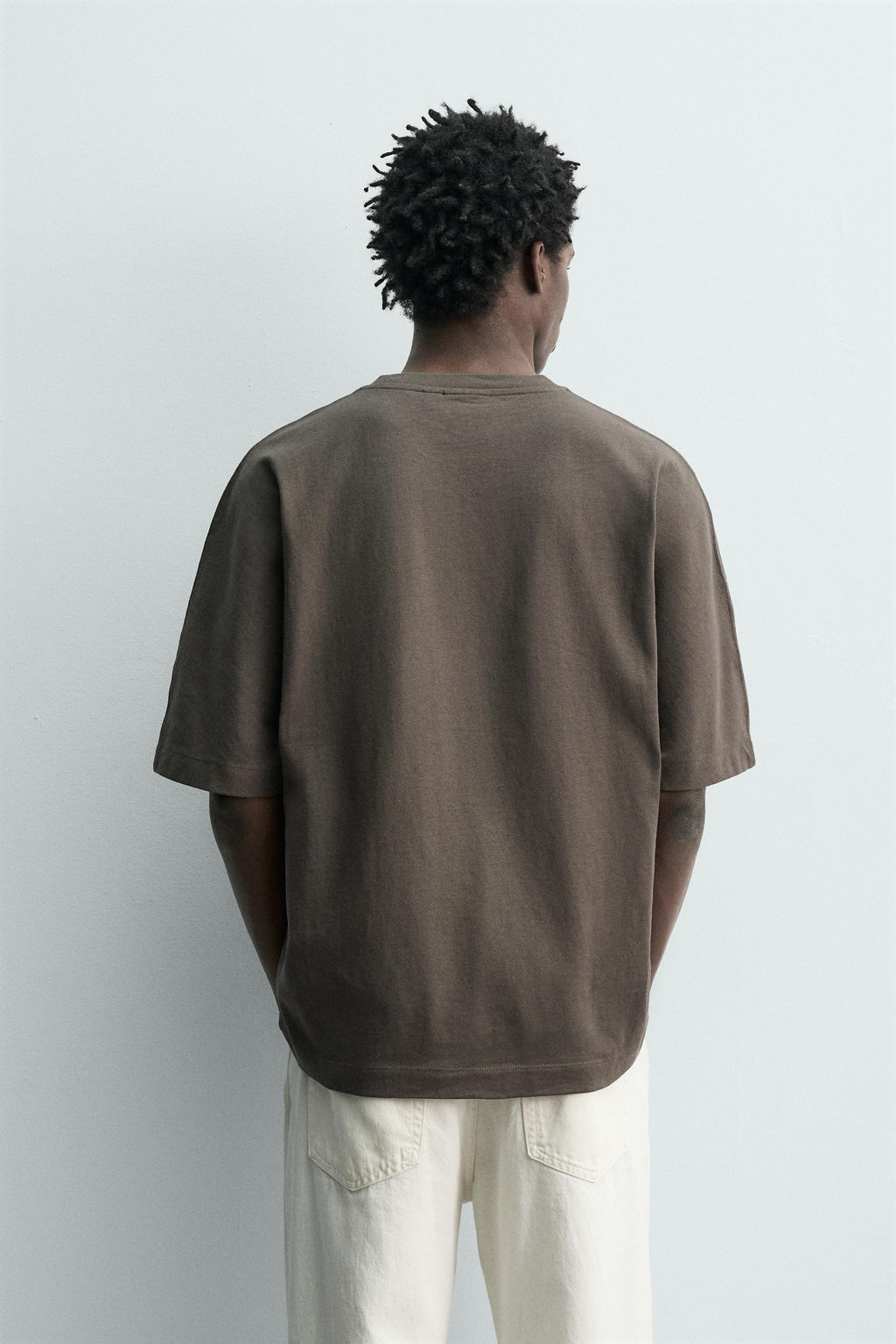 CAMISETA REGULAR FIT LAVADA / Gris topo - Zara фото 3