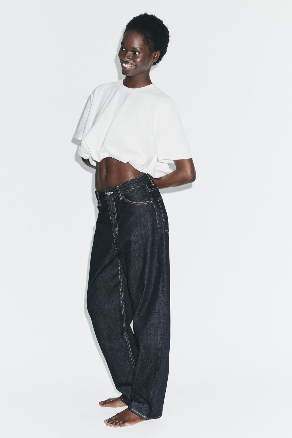 JEANS TRF BARREL TIRO ALTO / ?ndigo oscuro - Zara фото 3