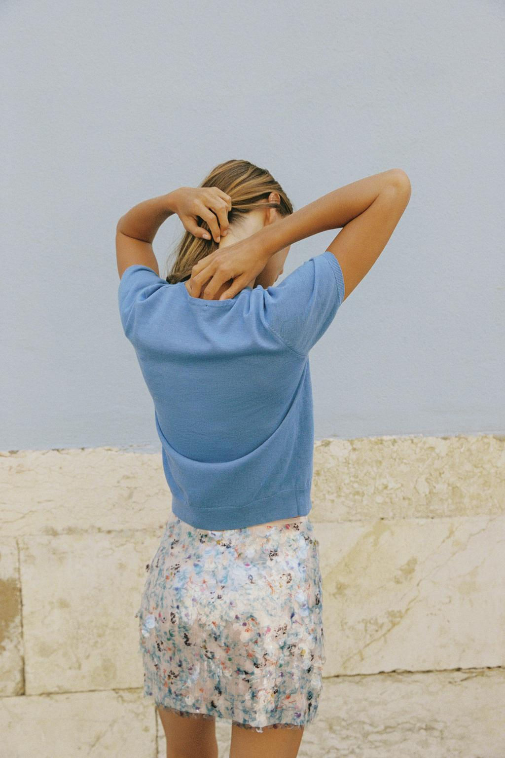 PLAIN KNIT TOP WITH SHORT SLEEVES - Zara фото 4