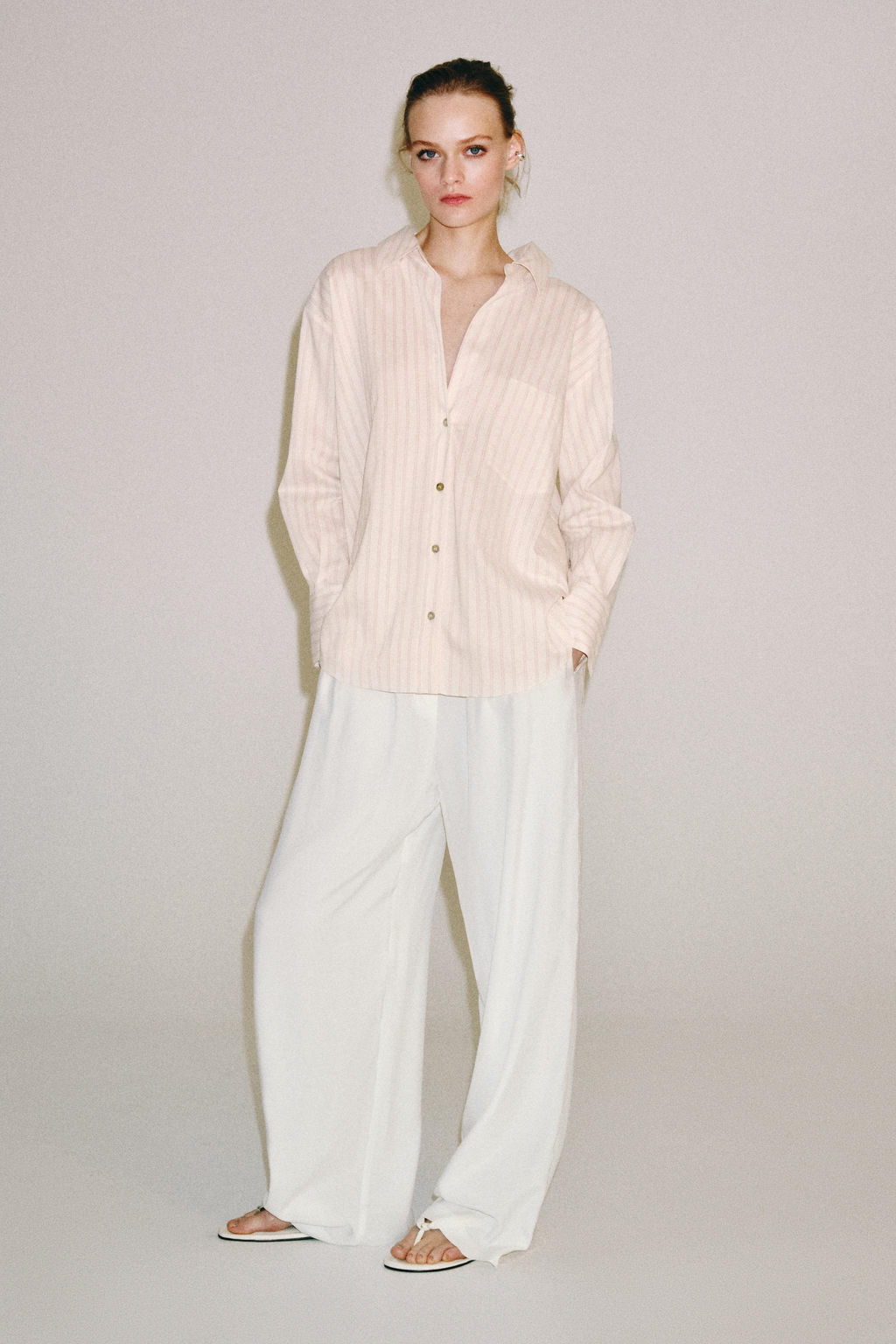CAMISA RAYAS ZW COLLECTION / Rosa / Blanco - Zara фото 3
