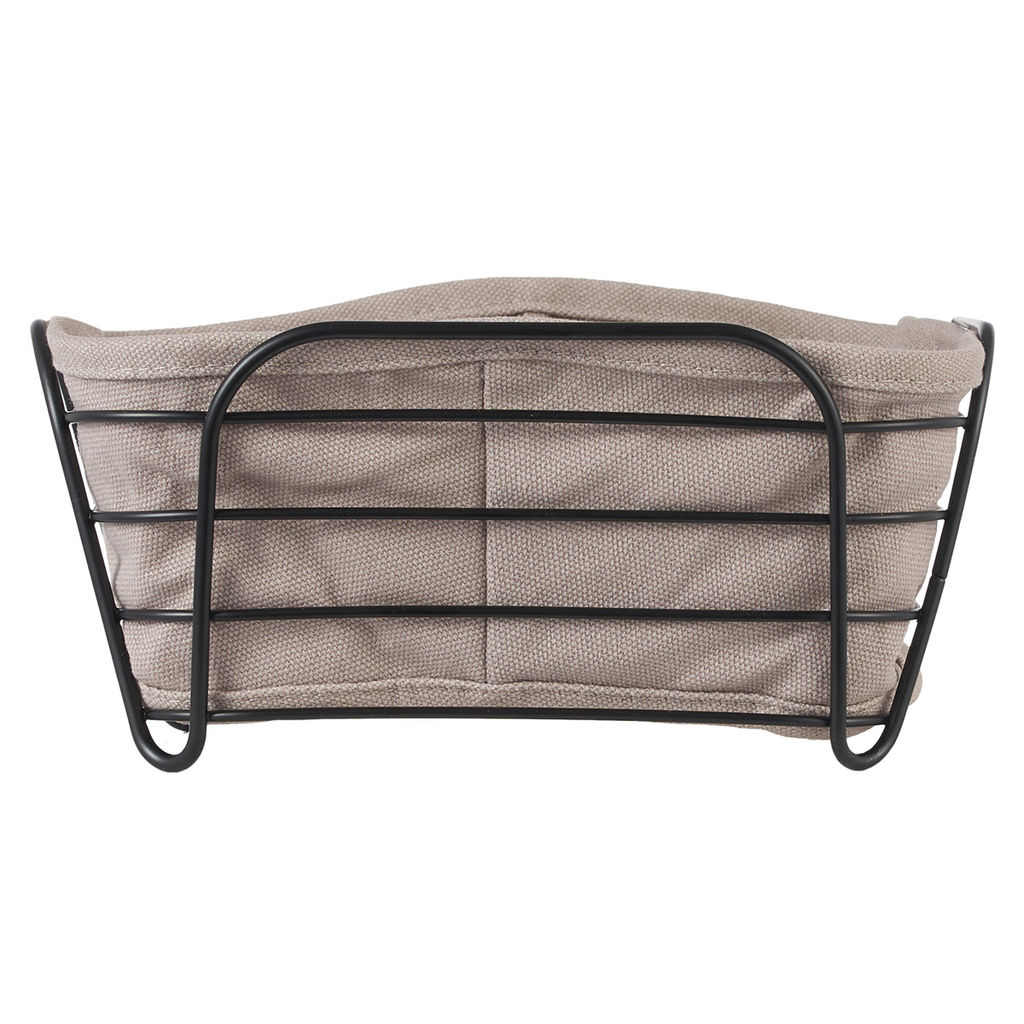 51772 GIPFEL Корзинка для хлеба MORAN квадратная, 20х20х10 см, с текстильной вставкой. Материал: углеродистая сталь, хлопок. Цвет: черный, серый  фото 3