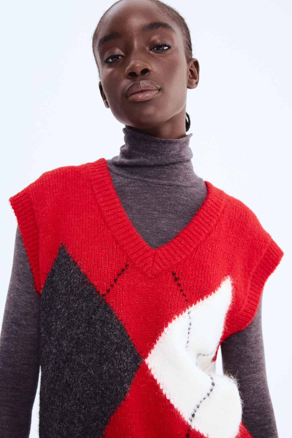 Su?ter sin mangas en punto jacquard - H&m фото 3