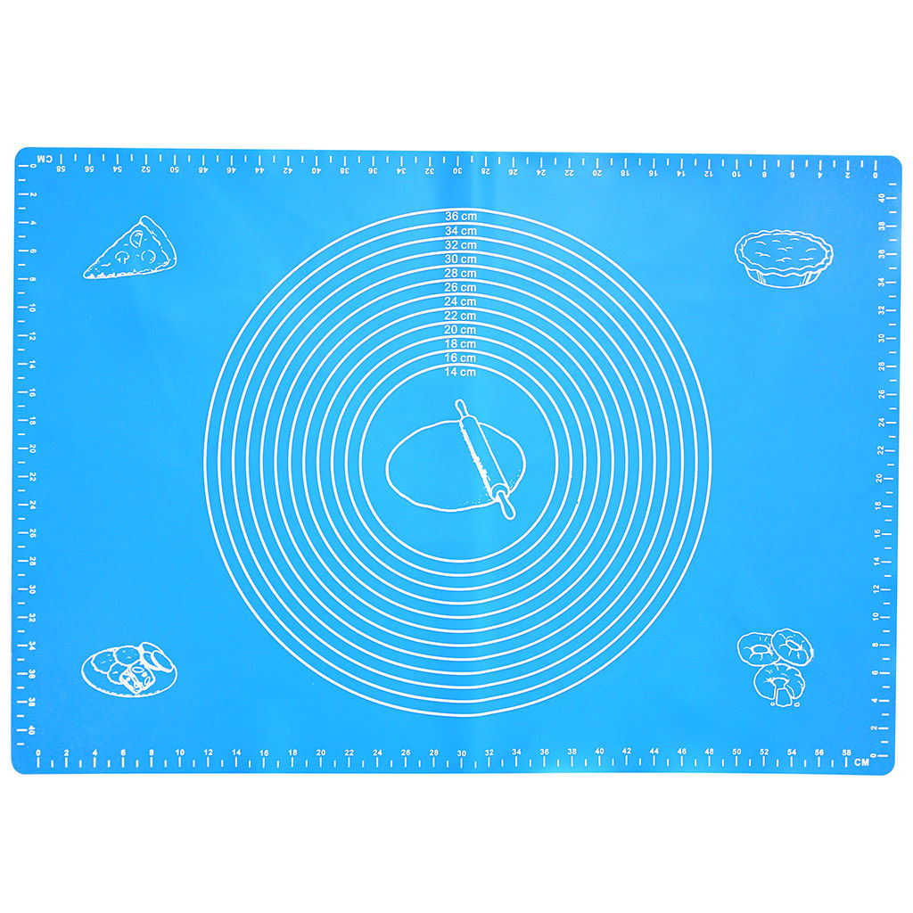 Коврик силиконовый для раскатки теста и выпекания 45х64см, плотный, с разметкой, цвета микс (Китай)