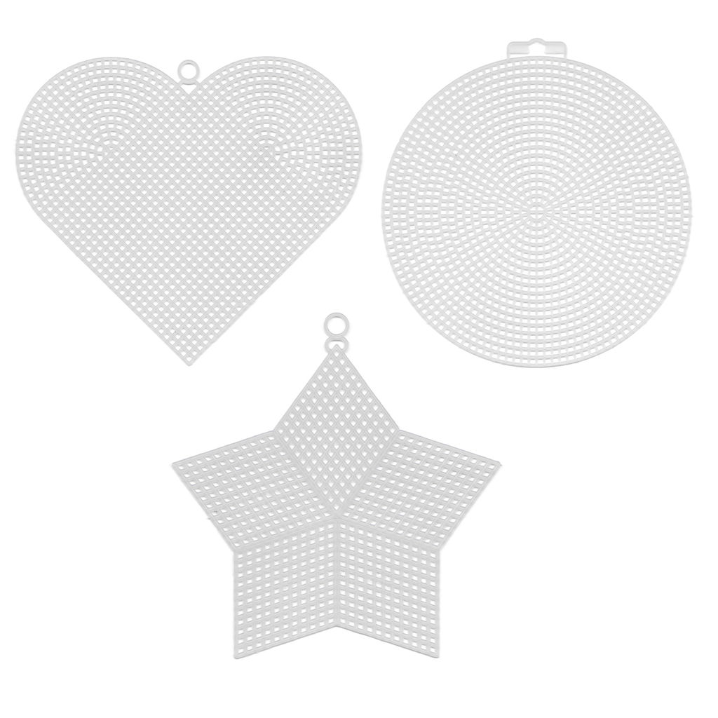 Канва KPL-08 Gamma пластиковая АССОРТИ 100% полиэтилен 5 х 3 шт большое (круг+сердце+звезда)