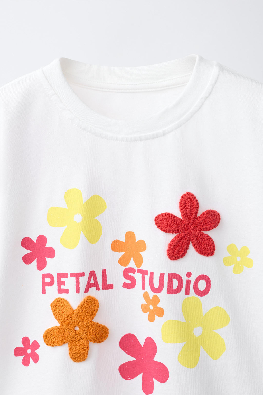 CAMISETA FLORES CROCHET / blanco - Zara фото 3