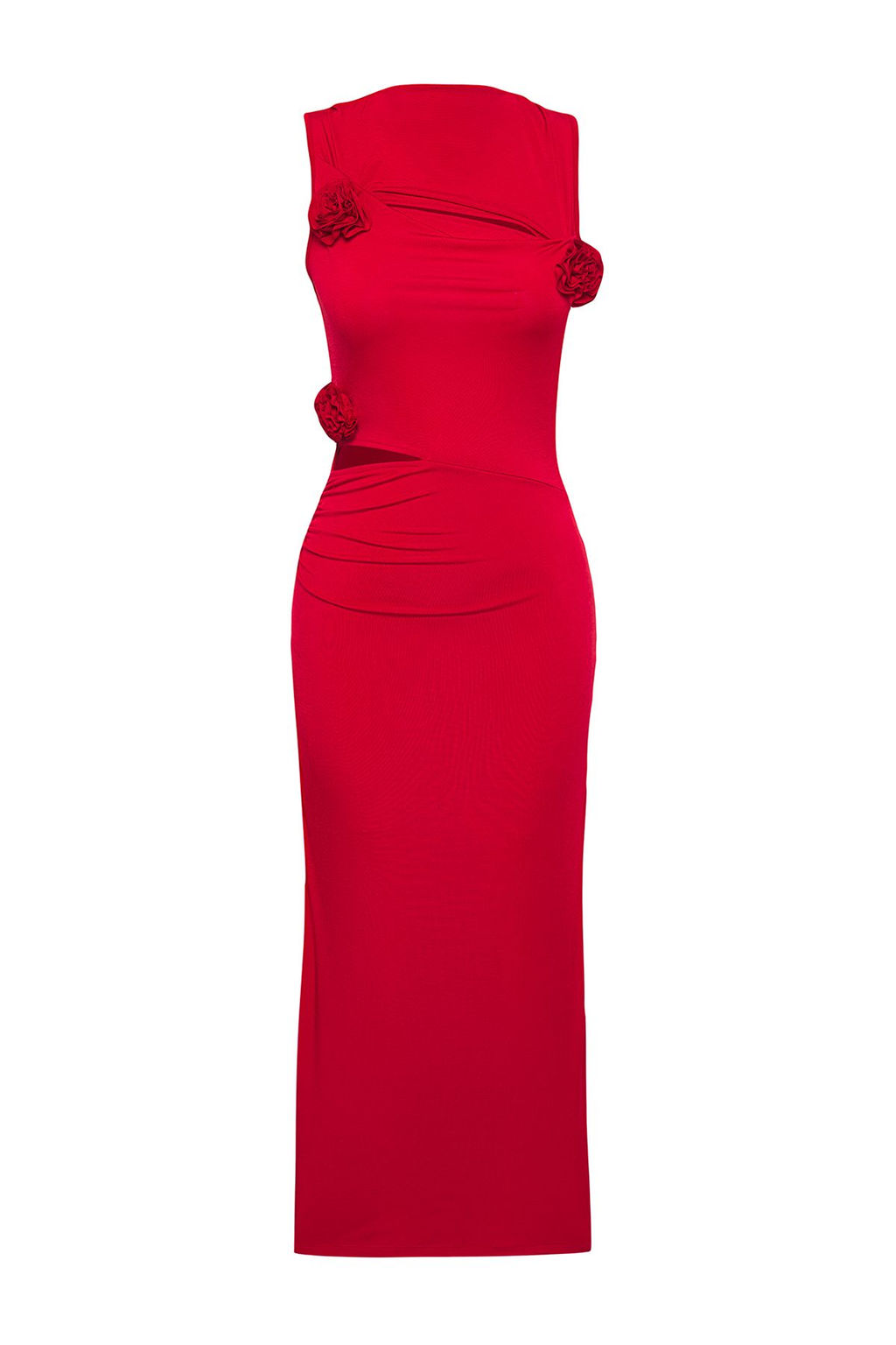 TRENDYOLMILLA Limited Edition K?rm?z? Gul Detayl? Orme Elbise TPRSS25EL00180  фото 3