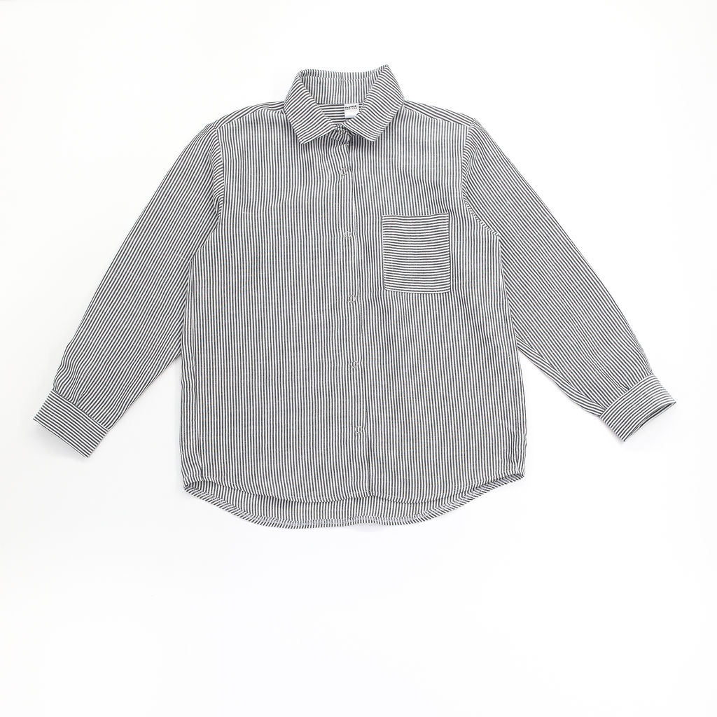 Рубашка в полоску Лен, черная - Inzibe фото 13