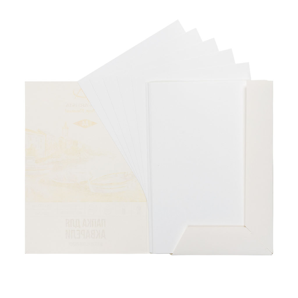 VISTA-ARTISTA PWG-A420 Папка с бумагой для акварели 100% целлюлоза 200 г/м2 A4 30 х 21 см папка 20 л. Лодочки гознак тисненая - Аква-колор фото 5