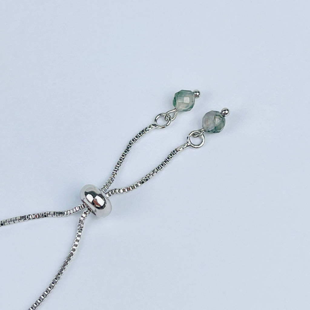 Браслет регулируемый с Моховым агатом