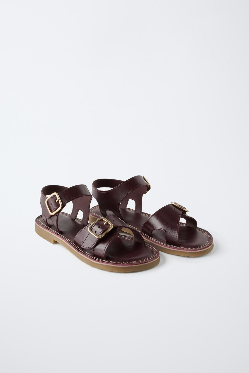 BUCKLED LEATHER SANDALS - Zara фото 2