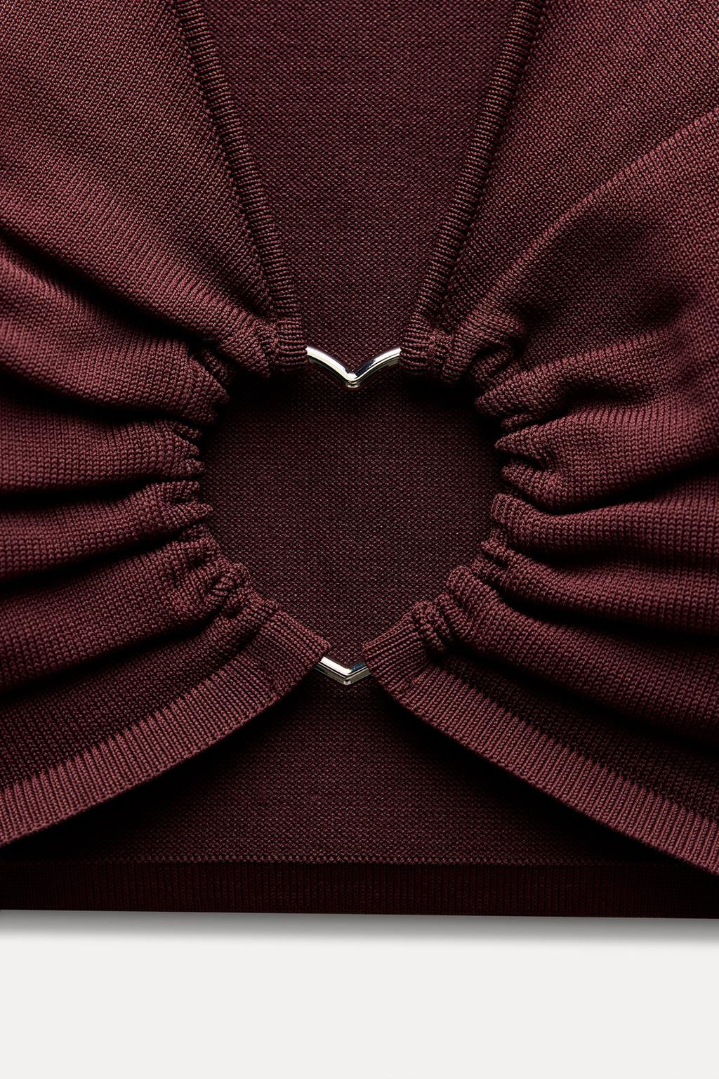 KNIT OPEN BACK TOP WITH HEART APPLIQUE - Zara фото 8