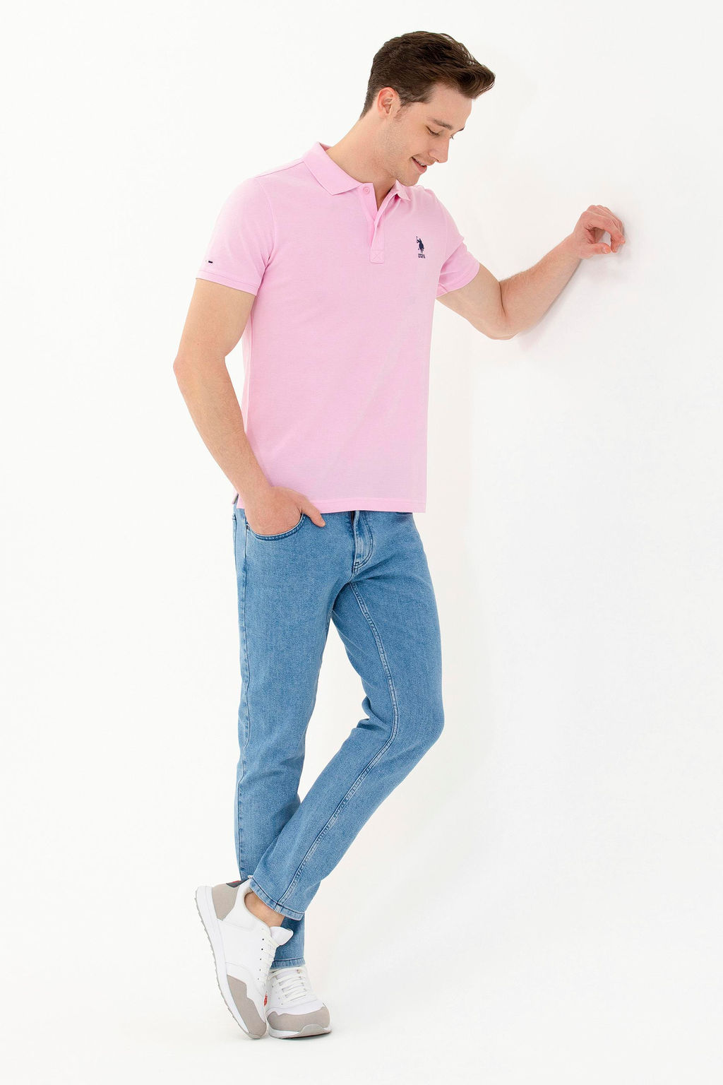 Мужская светло-розовая базовая футболка - U.s. polo assn фото 5