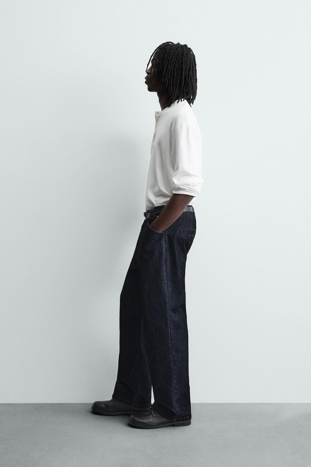 RELAXED FIT FLOCKED TROUSERS - Zara фото 4