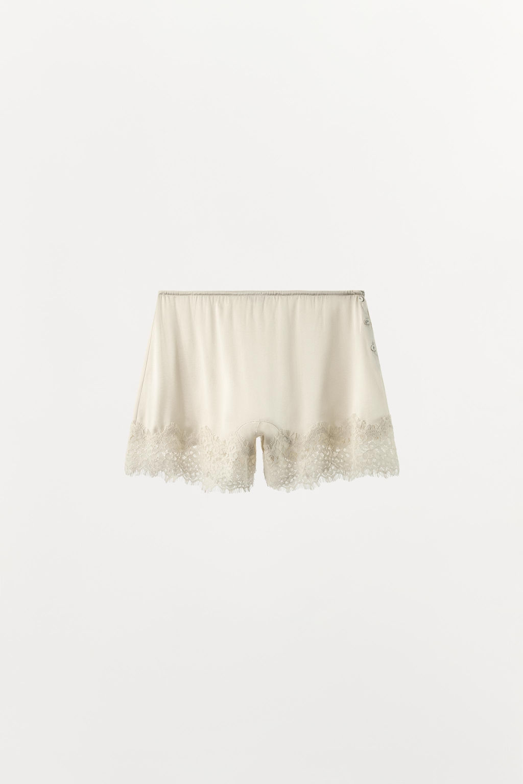 SHORTS MEZCLA SEDA ENCAJE / Crudo - Zara фото 3
