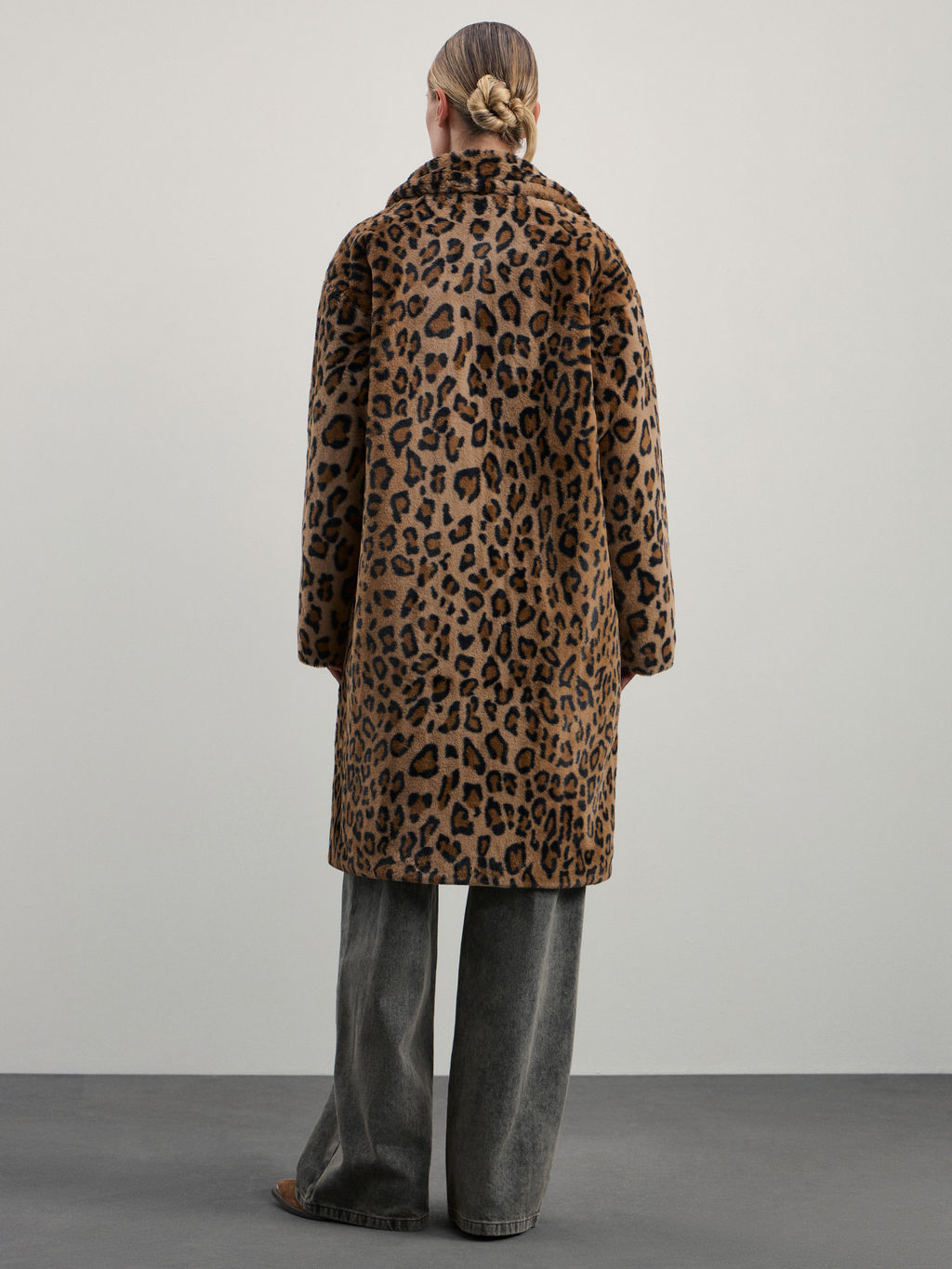 Шуба из искусственного меха с принтом / Zarina  фото 5