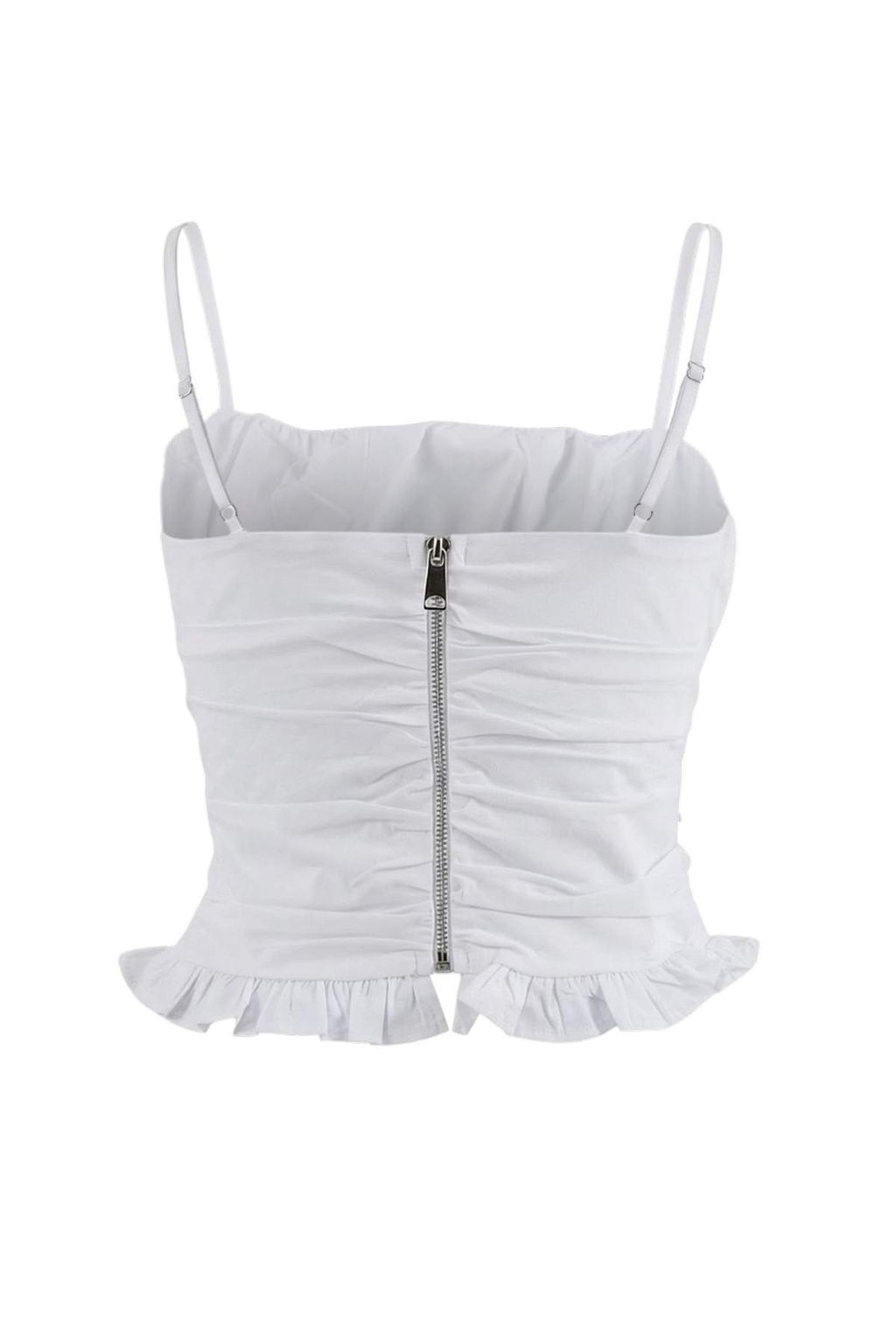 Beyaz Arkas? Fermuar Detayl? Dokuma Bluz TWOSS26BZ00406