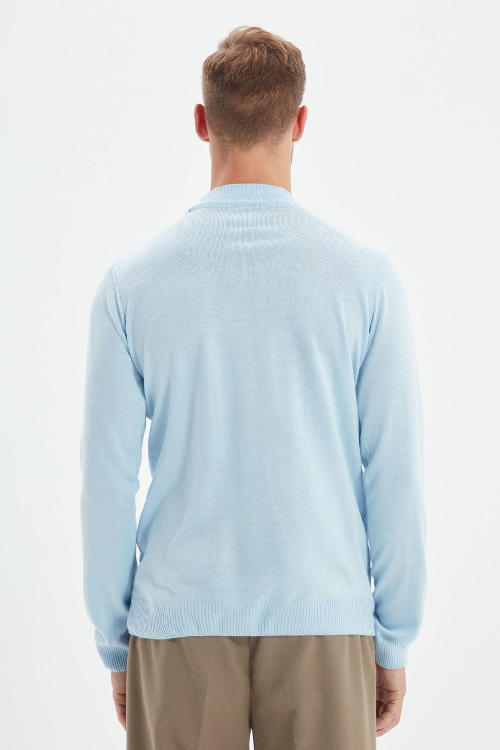 TRENDYOL MAN Siyah Slim Fit Dar Kesim Yar?m Bal?kc? Yaka Basic Kazak TMNAW21KZ0758 - Trendyolmilla фото 27