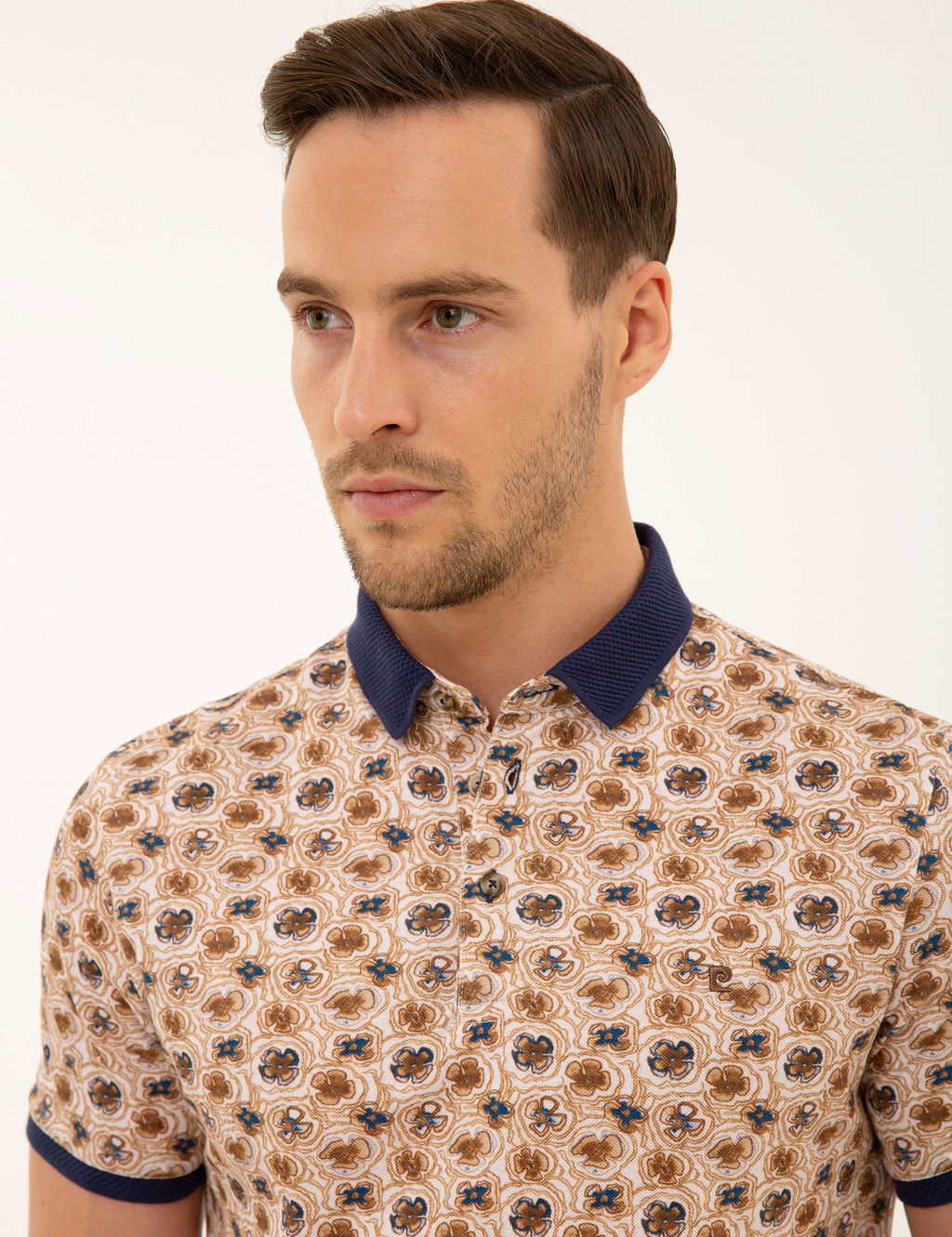 Kahverengi Slim Fit Polo Yaka Ti__rt