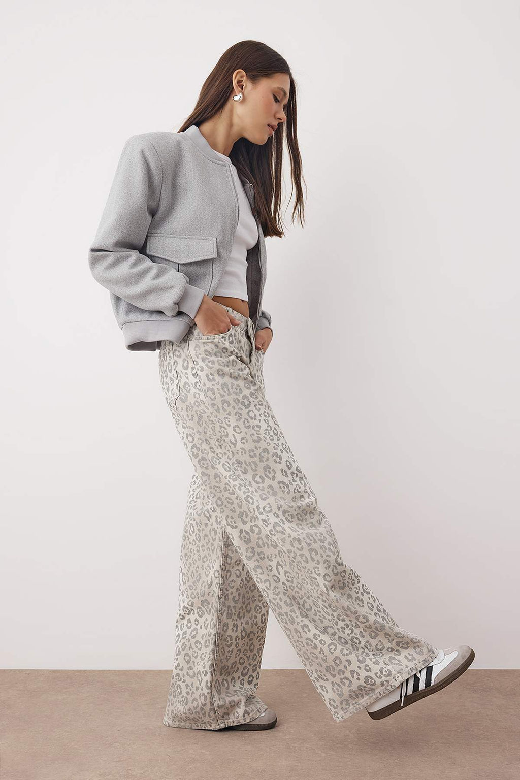 Teen Cok Renkli Normal Bel Ekose Desenli Wide Leg Jeans TWOAW26JE00024 - Trendyolmilla фото 17