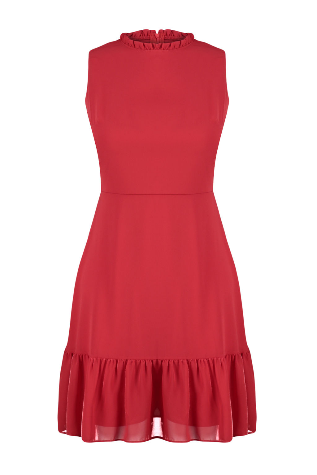 K?rm?z? A Kesim F?rf?rl? Astarl? Mini Dokuma Elbise TWOSS20EL0237