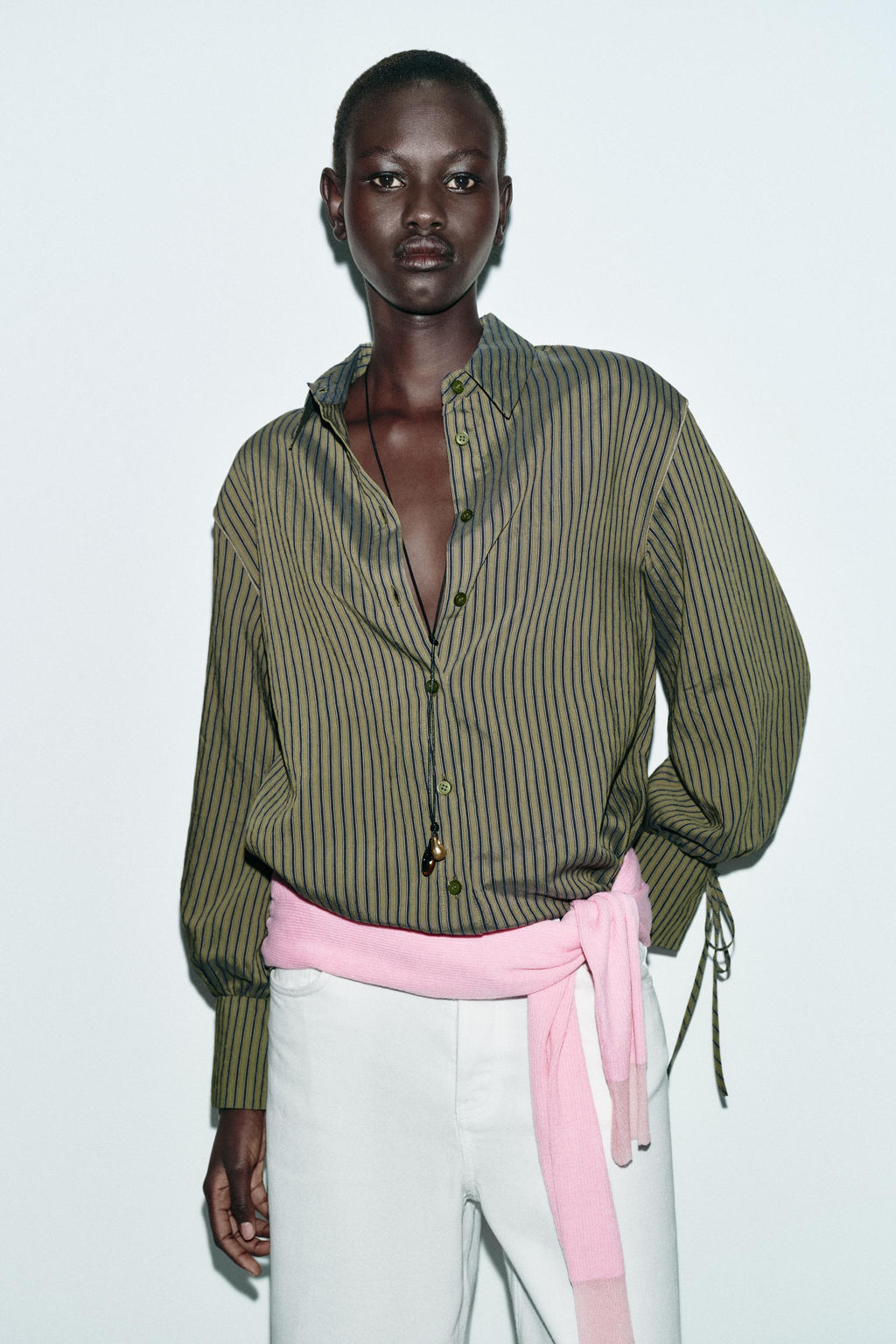 STRIPED SHIRT WITH BOWS - Zara фото 12