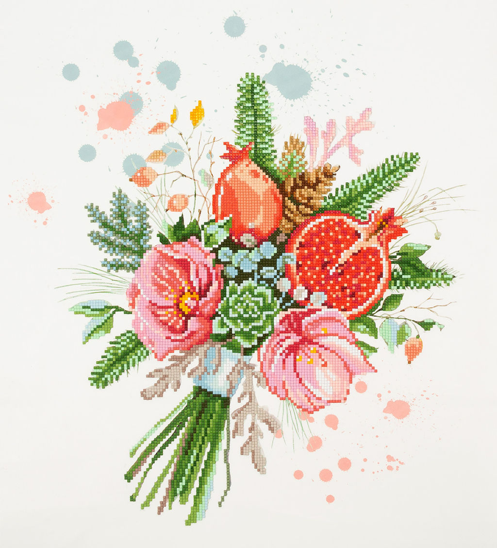Кристальная (алмазная) мозаика ФРЕЯ №04 СК/Распродажа ALVR-241 Букет с гранатом 40 х 45 см