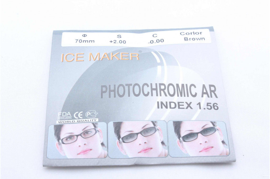 Линзы ICE MAKER PHOTOCHROMIC 1.56 (хамелеон коричн.) плюс