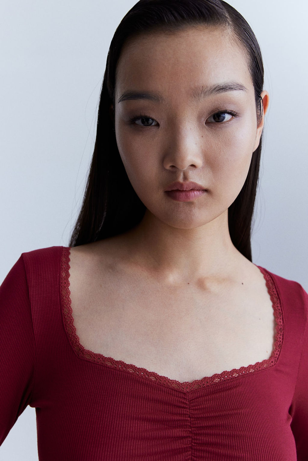 Top de canale con ribete de encaje - H&m фото 2