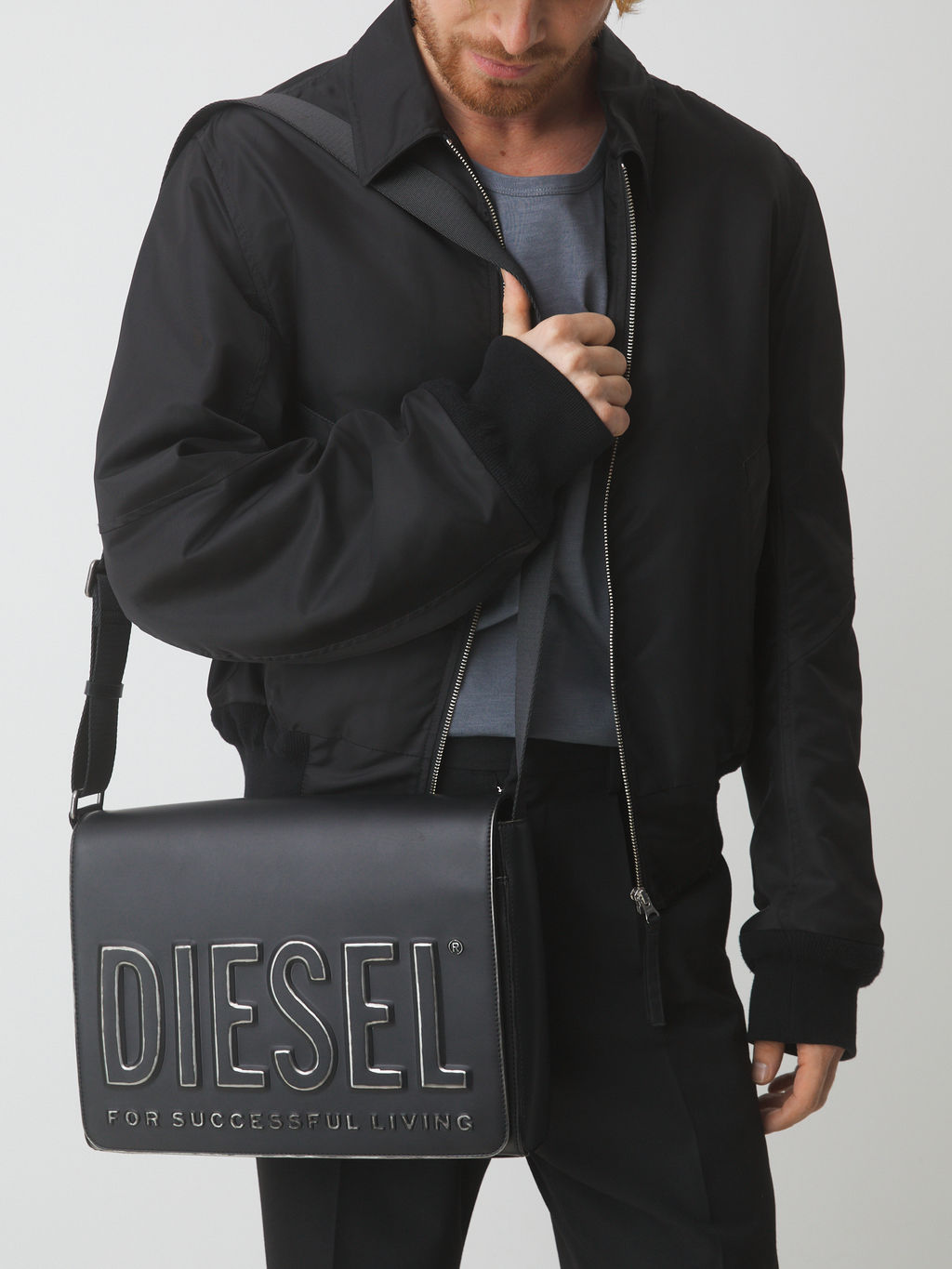 Мужская сумка через плечо DIESEL DSL 3D Артикул 4285544, черный  фото 2