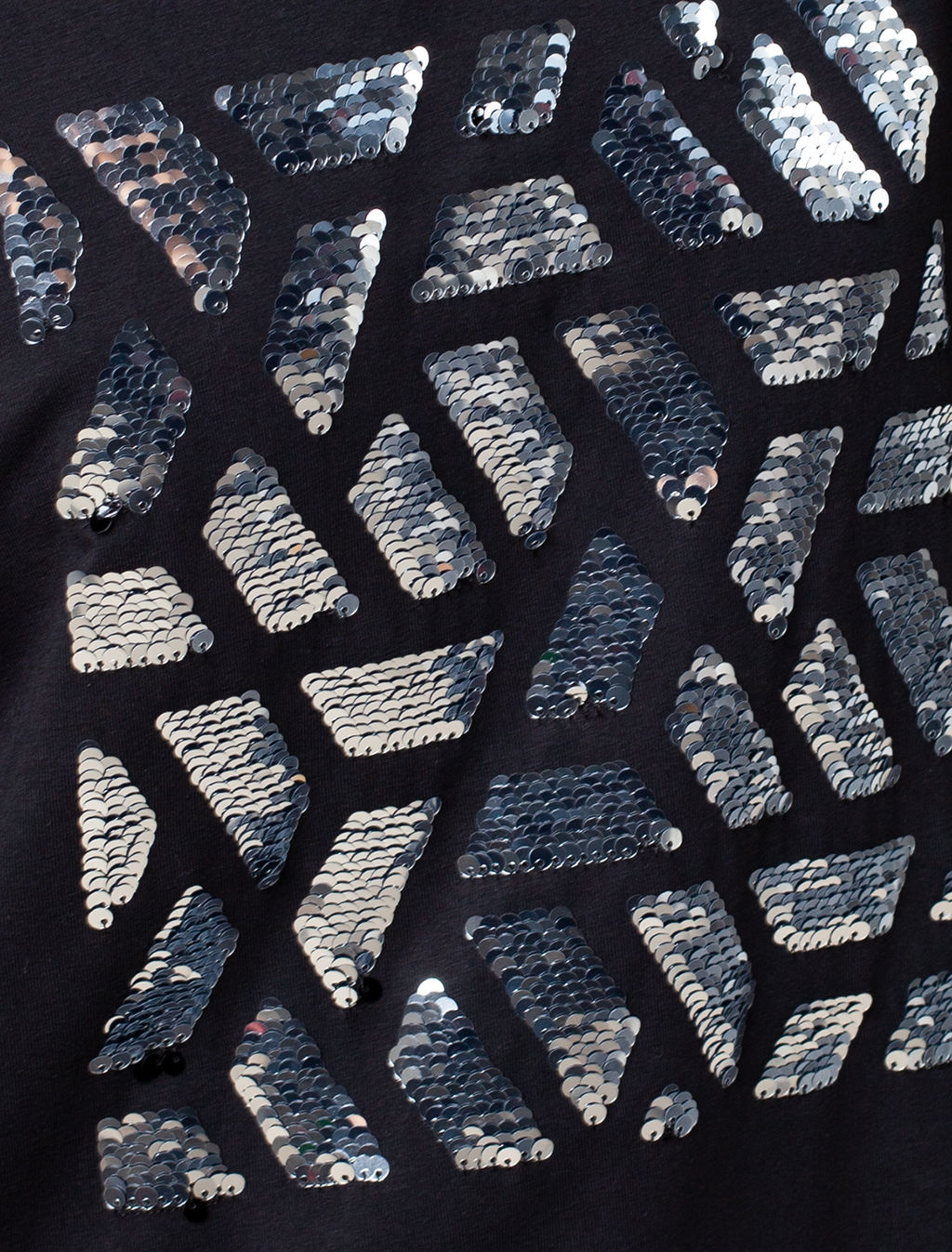 VILATTE / Футболка из премиального хлопка с авторским принтом пайетками  фото 3