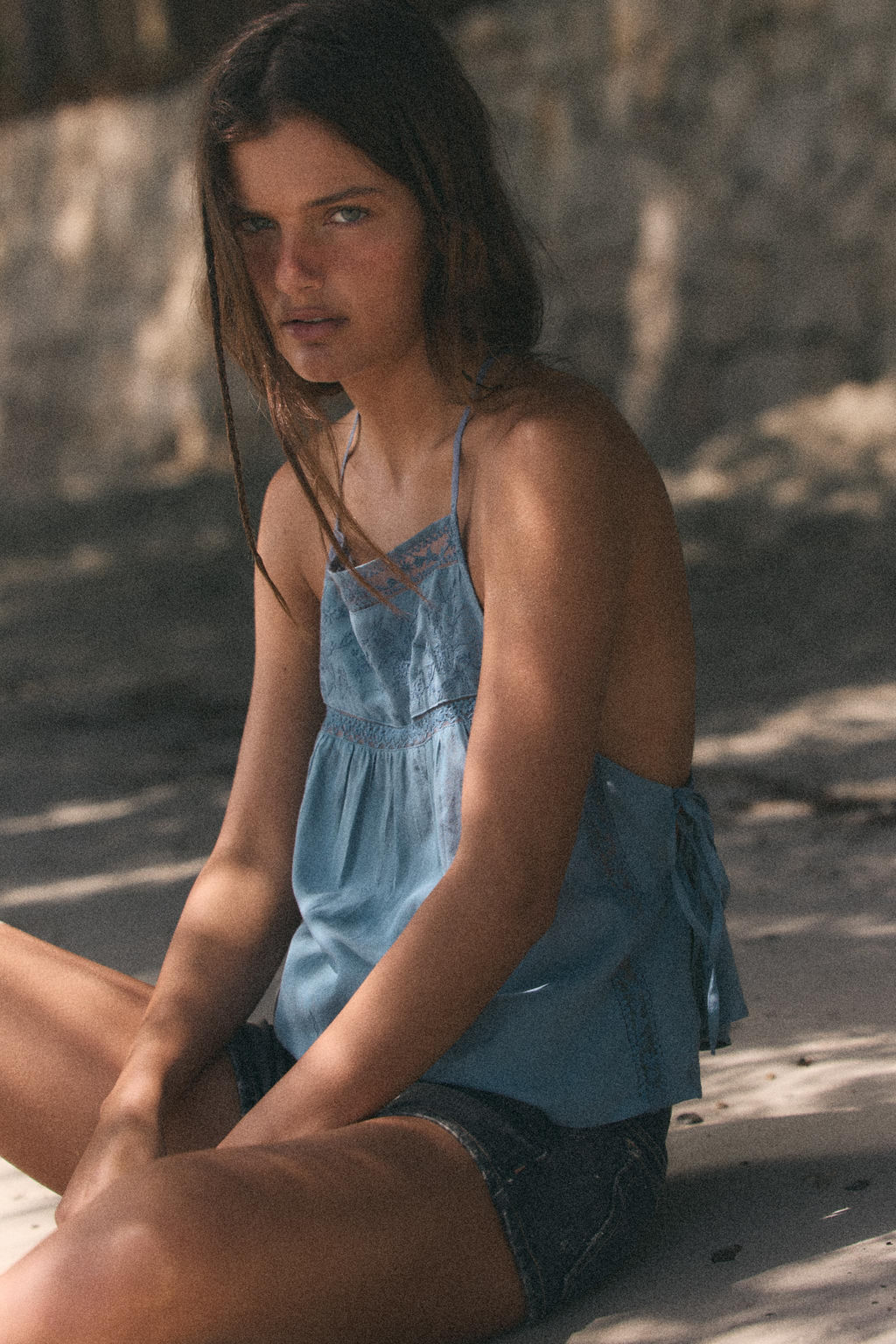 TOP TIRANTES BORDADOS / Azul - Zara фото 3