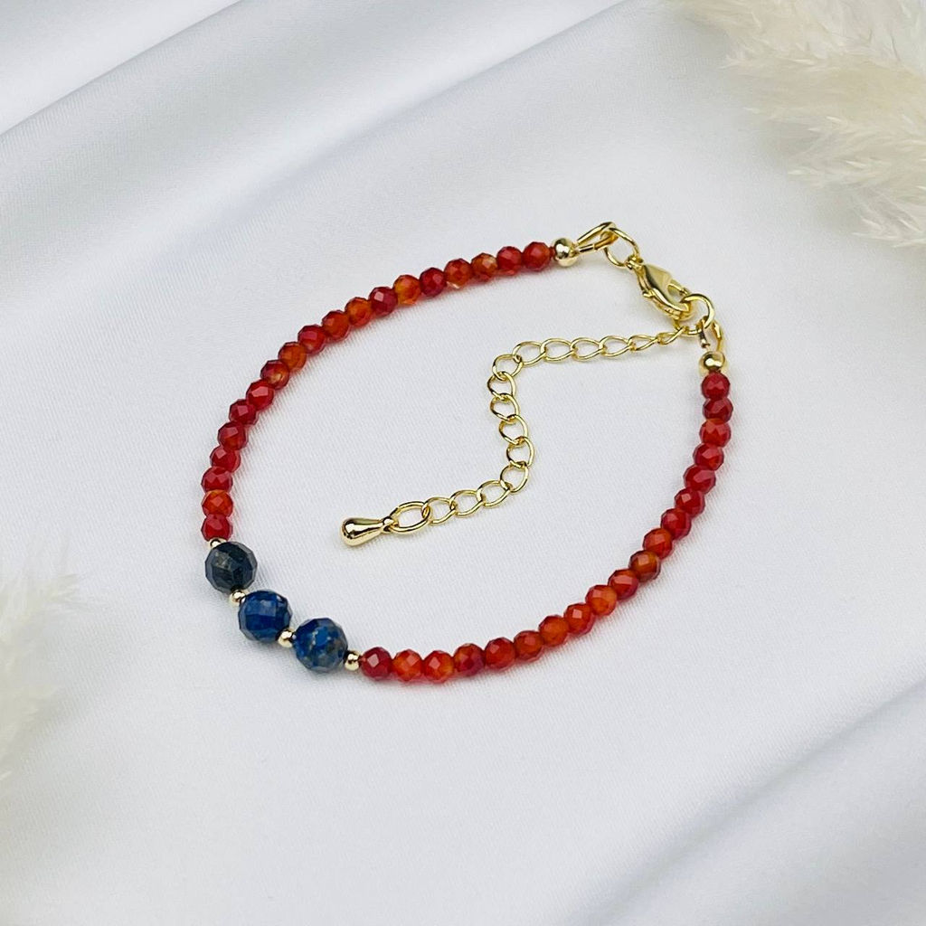 Браслет из Сердолика и Лазурита 16 см +