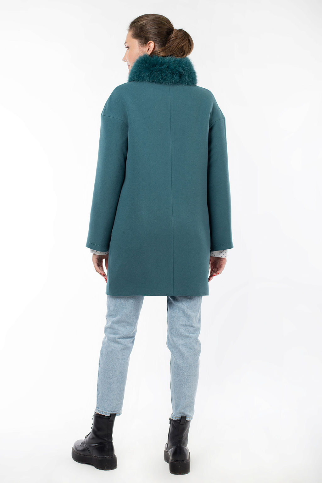 Мех натуральный (песец) Пальто женское утепленное - El podio фото 3