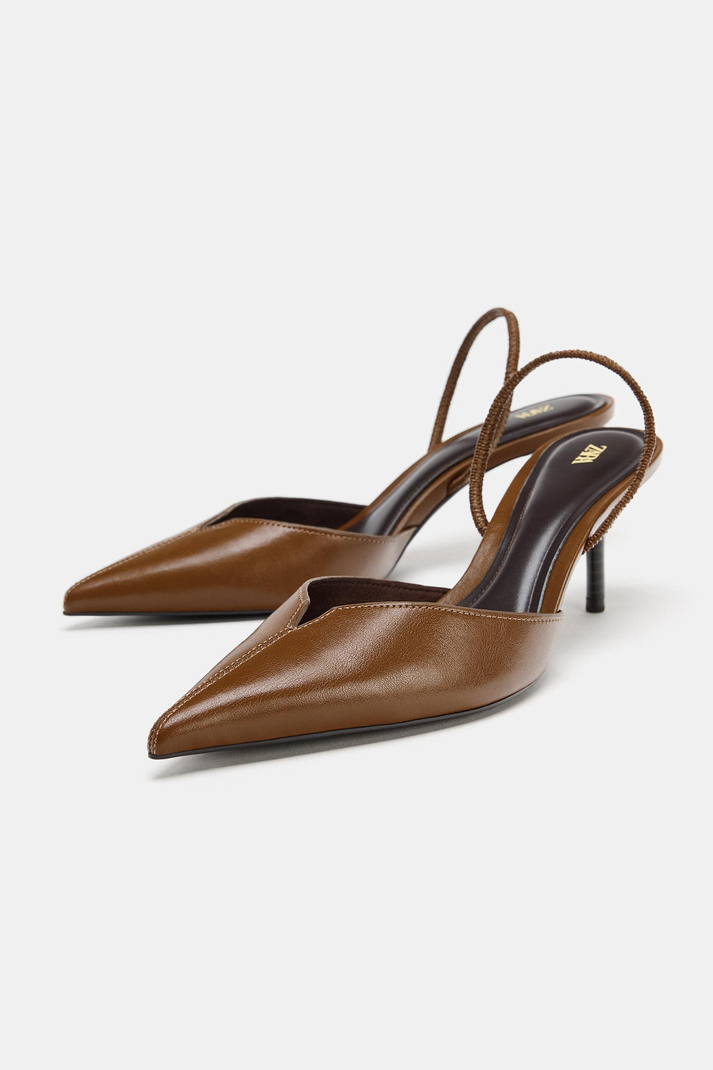 ZAPATO TAC?N DESTALONADO / Marr?n - Zara фото 4