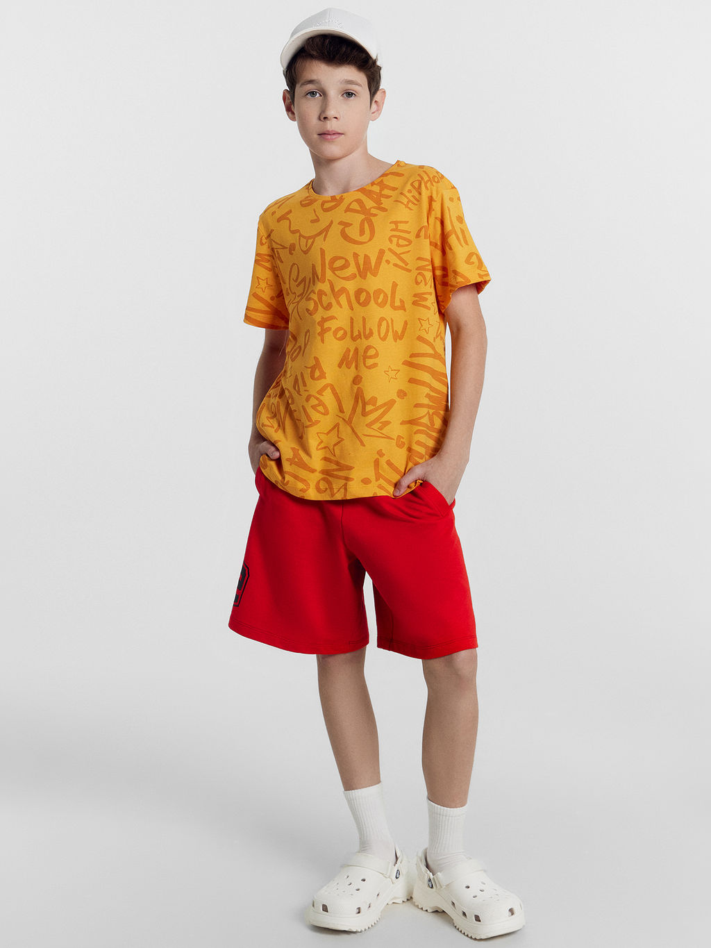 Футболка для мальчиков оранжевая с граффити - Mark formelle фото 3